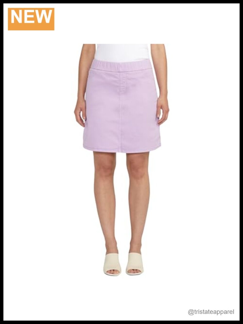 Mid Rise Pull-On Skort with 5-Pocket Styling and Faux Fly